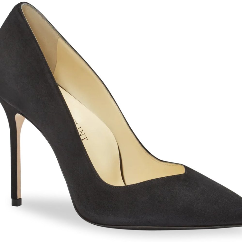 SARAH FLINT PERFECT PUMP 100 BLACK SUEDE 4-INCH HEELS - ITALIAN SIZE 39